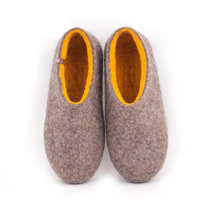 womens house shoes DUAL NATURAL gray yellow Women's Slippers, Women's Slippers, DUAL NATURAL