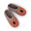 Summer felt slippers grey and orange, "OMICRON" collection by Wooppers -a