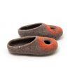 Summer felt slippers grey and orange, "OMICRON" collection by Wooppers -c