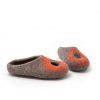 Summer felt slippers grey and orange, "OMICRON" collection by Wooppers -e