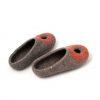 Summer felt slippers grey and orange, "OMICRON" collection by Wooppers -g