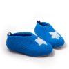 Boys felt slippers in blue with white star by Wooppers b