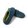 woolen clogs by Wooppers - DUAL BLUE navy lime-g