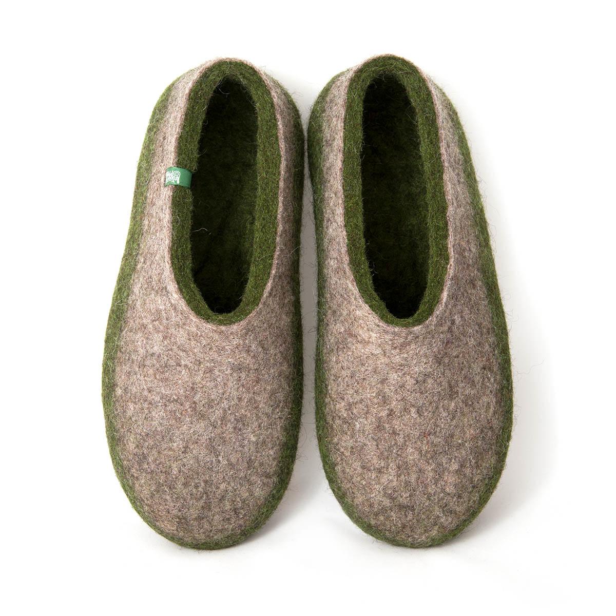 Natural shoes GAIA green unisex by Wooppers -a