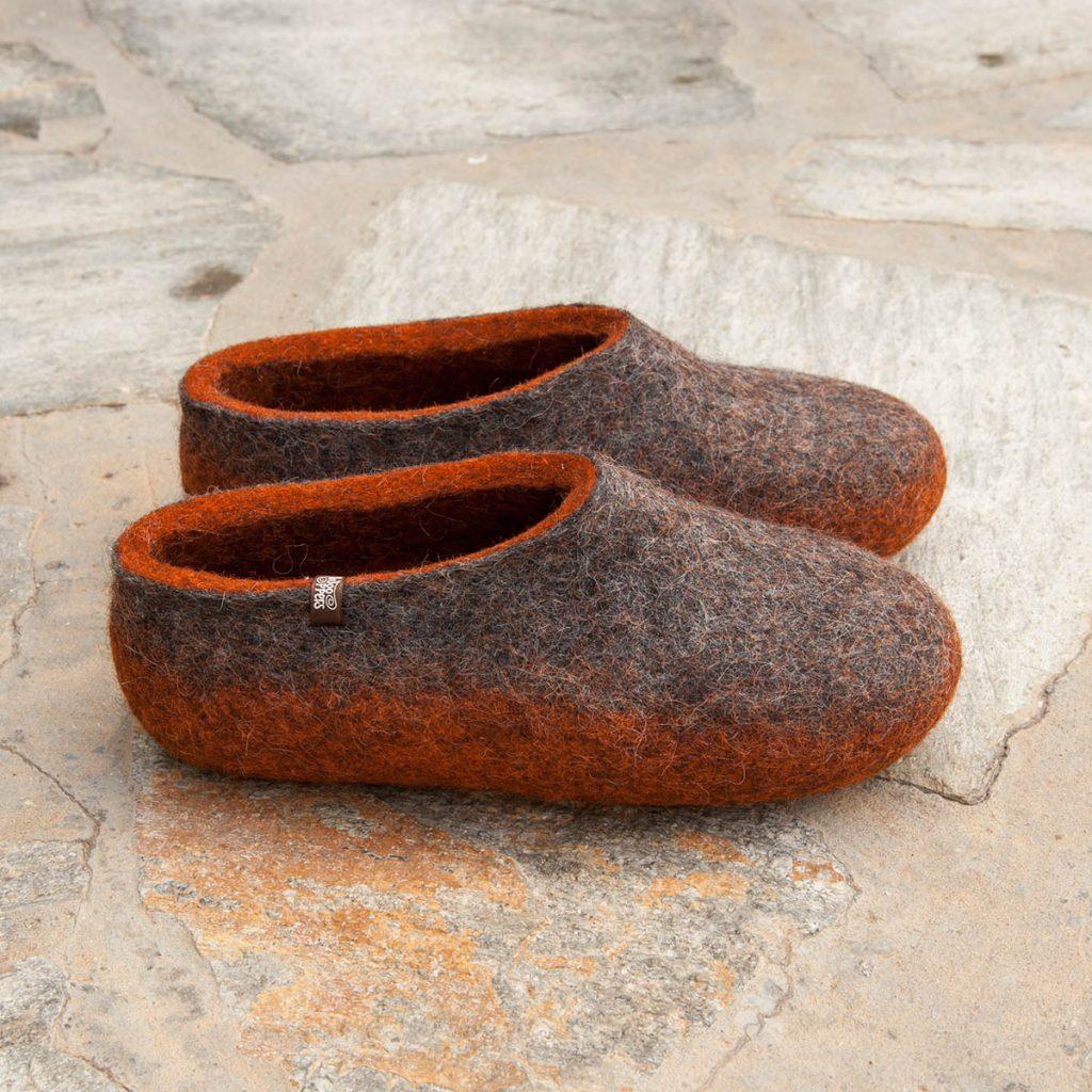 All wool shoes GAIA rust by Wooppers -2