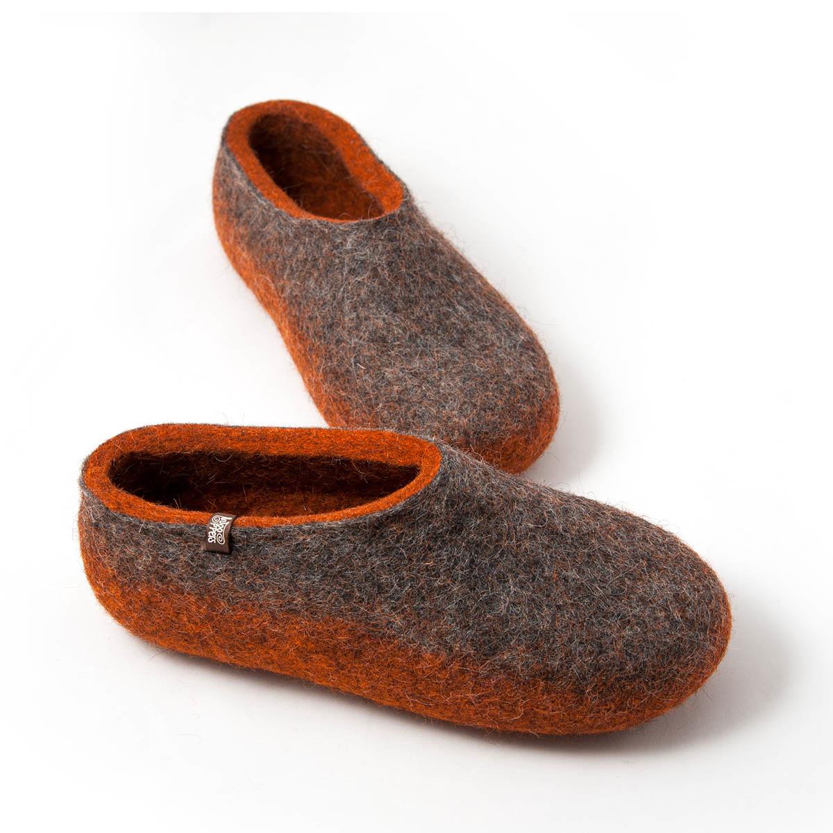 All wool shoes GAIA rust by Wooppers -b