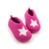 Girls felt slippers fuchsia with white star by Wooppers c