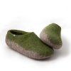 Boiled wool slippers TOPS green by Wooppers -c