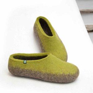 Cosy slippers TOPS bright green by Wooppers -4