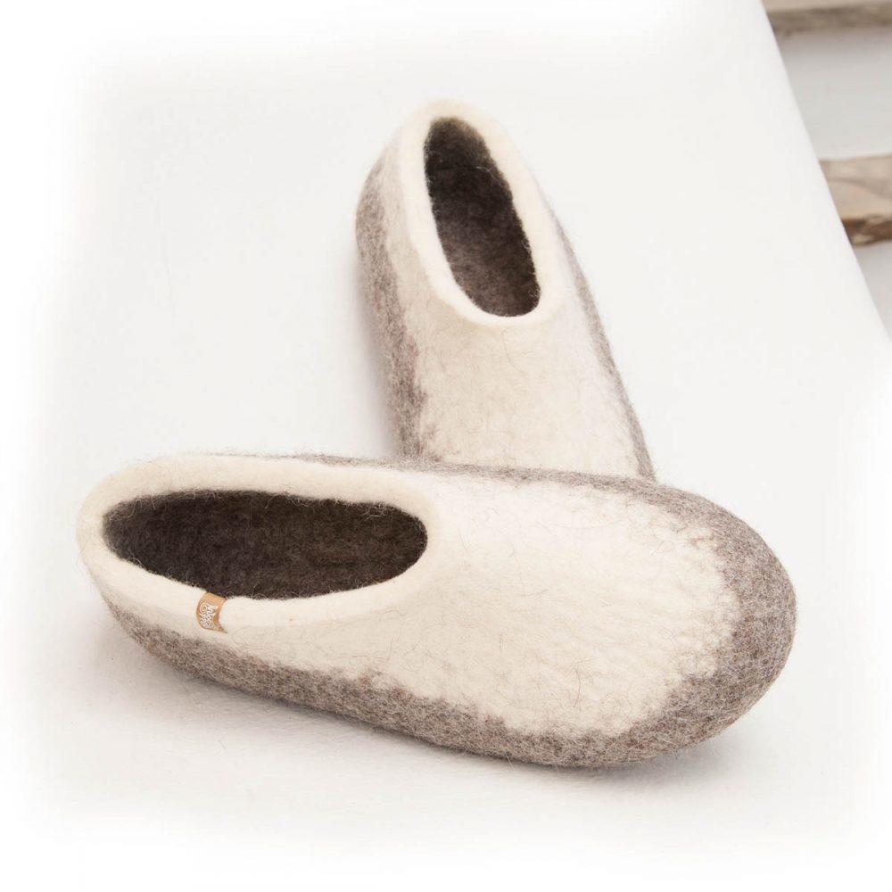 Παντόφλες γυναικείες μάλλινες TOPS λευκό της Wooppers -5