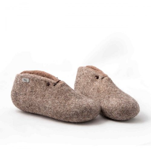 BOOTIES παντόφλες μποτάκι γκρι καφέ της Wooppers -b