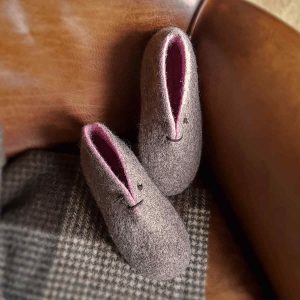 Boot slippers BOOTIES grey pink by Wooppers -cc