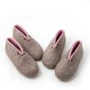 Boot slippers BOOTIES grey pink by Wooppers - shoelaces