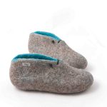 Bootie slippers by Wooppers BOOTIES grey turquoise -a