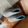 Bootie slippers by Wooppers BOOTIES grey turquoise -aa