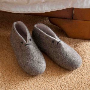 Slipper booties BOOTIES grey white by Wooppers -aa