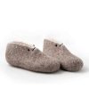 μποτάκια σπιτιού από μαλλί γκρι λευκό BOOTIES της Wooppers -b