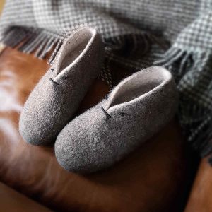 Slipper booties BOOTIES grey white by Wooppers -cc