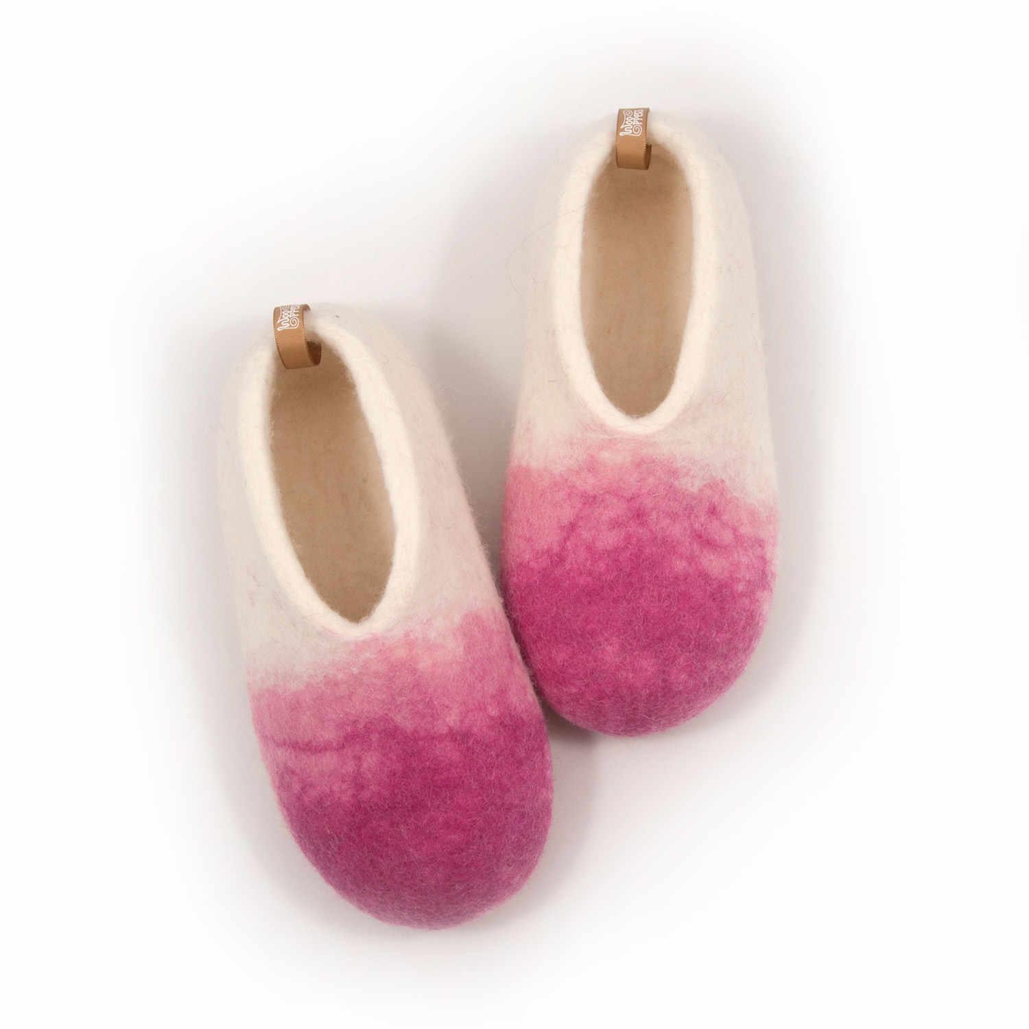 Toddler girl slippers DUO white rose pink