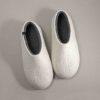 ARIA White wool slippers with grey -a