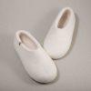 white wool slippers-b felt white slippers BASIC by Wooppers -b