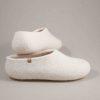 white wool slippers -e felt white slippers BASIC by Wooppers -e
