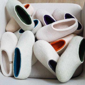 wooppers ARIA collection of white slippers