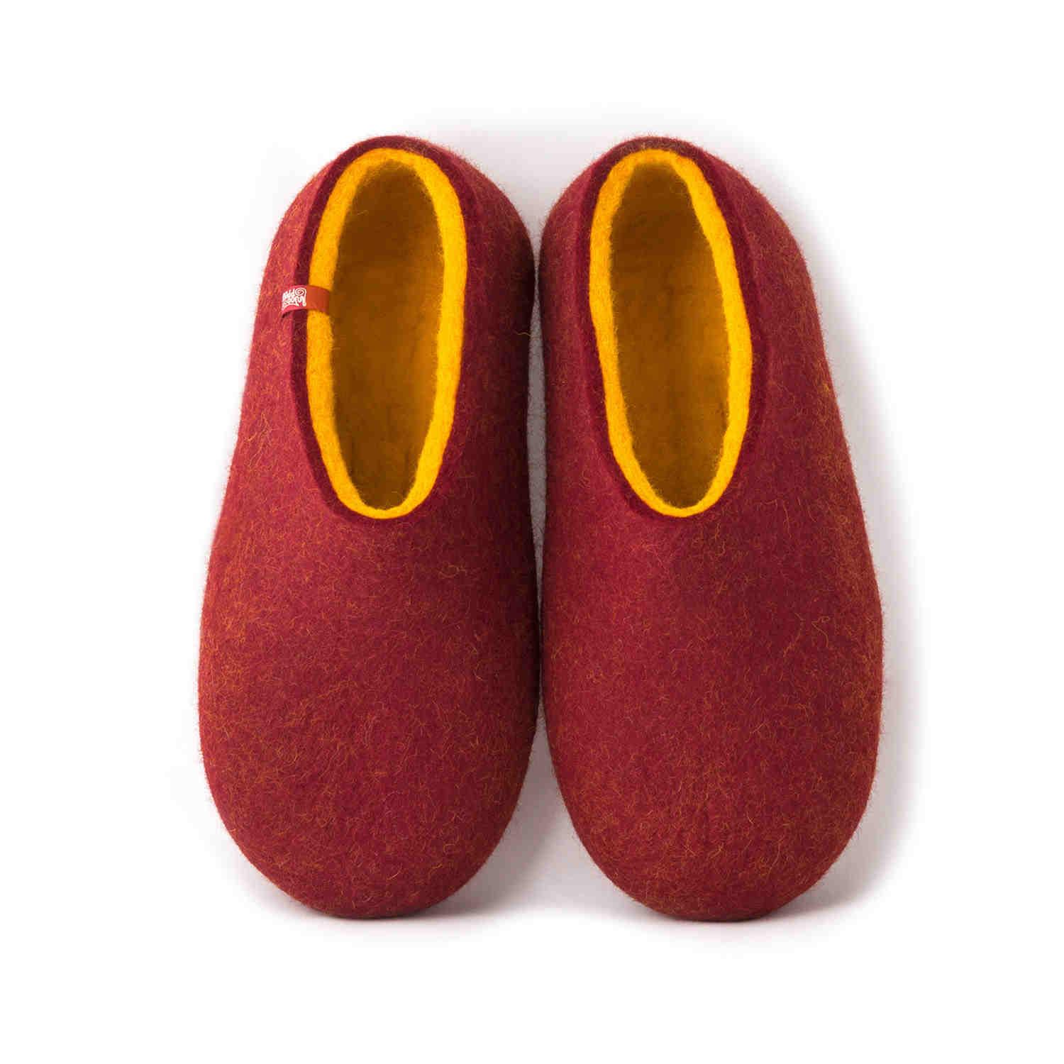 Wooppers felt slippers DUAL RED yellow 30144