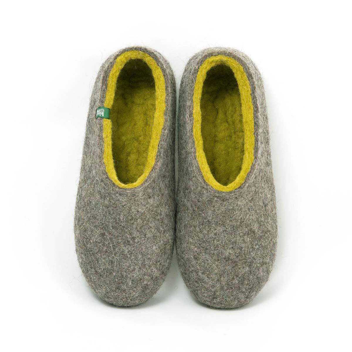 Ethical slippers DUAL NATURAL gray lime