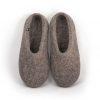 Γκρι mules παντόφλες από μαλλί SOLO της Wooppers -b