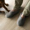 Γκρι mules παντόφλες από μαλλί SOLO της Wooppers