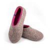 Felted slippers in grey-fuchsia, DUAL NATURAL collection by Wooppers -d