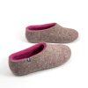 Felted slippers in grey-fuchsia, DUAL NATURAL collection by Wooppers -e