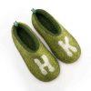 kids personalized wool slippers green by Wooppers -a