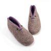 Wool booties grey lilac -e