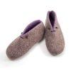 Wool booties grey lilac -f