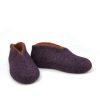 Ankle booties for home purple and brown -g