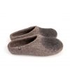 House mules, womens and mens house shoes in natural gray and black wool by Wooppers -b
