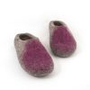 Women's mules slippers in natural gray and purple by Wooppers-d