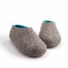 Womens felt slippers grey and blue from the DUAL NATURAL Wooppers collection -e