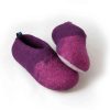 Kids felt wool slippers DUO purple with fuchsia at the front c