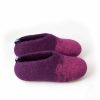 Kids felt wool slippers DUO purple with fuchsia at the front e