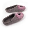 Felt summer slippers grey and pink, "OMICRON" collection by Wooppers -b