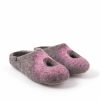 Felt summer slippers grey and pink, "OMICRON" collection by Wooppers -d