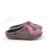Felt summer slippers grey and pink, "OMICRON" collection by Wooppers -e