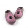 Felt summer slippers grey and pink, "OMICRON" collection by Wooppers -f
