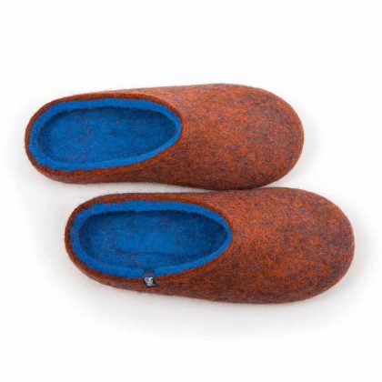 House slippers COLORI in copper and blue made either high or low at the back_a