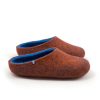 House slippers COLORI in copper and blue made either high or low at the back_d