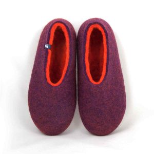 Winter slippers Purple with orange by #wooppers #felted #slippers