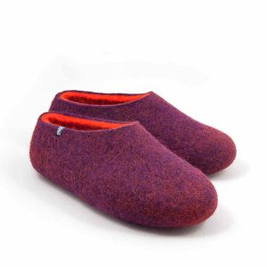 Winter slippers Purple with orange by #wooppers #felted #slippers b